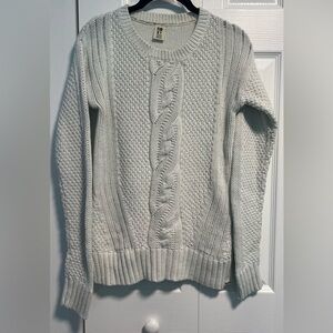 Junior's Roxy Cable Knit White Long Sleeved Sweater